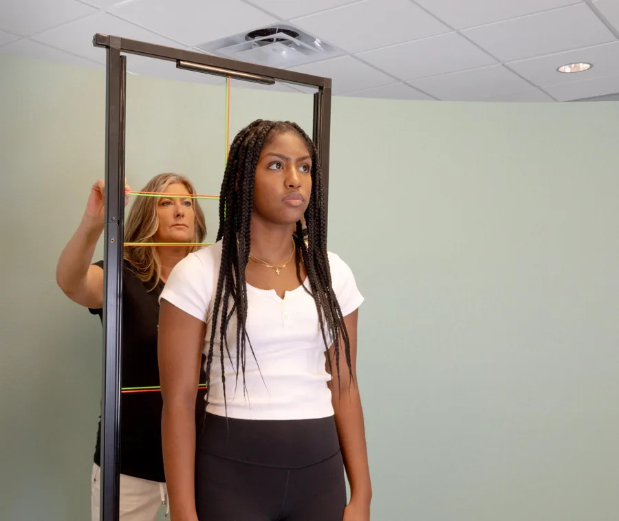 A posture exam at Ryder Chiropractic